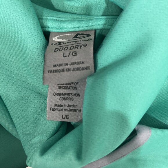 Champion Duo Dry Cowl Neck Sweatshirt Womens L Mint Fleece Lined Workout Running - Picture 5 of 9